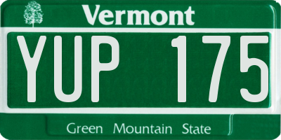 VT license plate YUP175