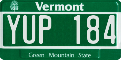 VT license plate YUP184