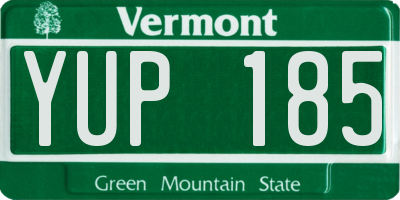 VT license plate YUP185