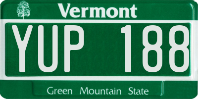 VT license plate YUP188