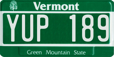 VT license plate YUP189