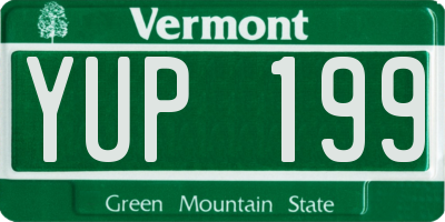 VT license plate YUP199