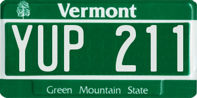 VT license plate YUP211