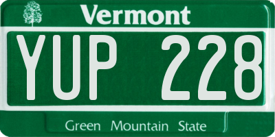 VT license plate YUP228