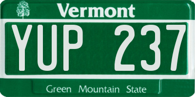 VT license plate YUP237