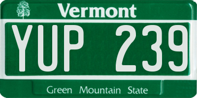 VT license plate YUP239