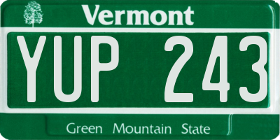VT license plate YUP243