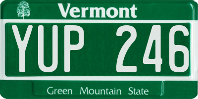 VT license plate YUP246