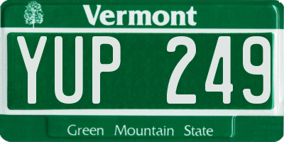 VT license plate YUP249