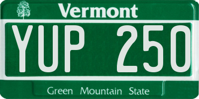 VT license plate YUP250