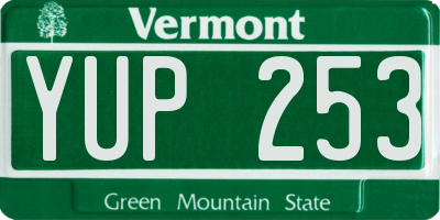VT license plate YUP253
