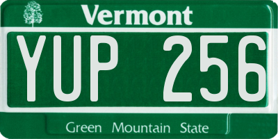 VT license plate YUP256