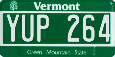 VT license plate YUP264