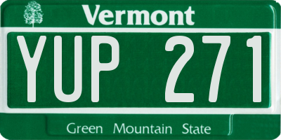 VT license plate YUP271