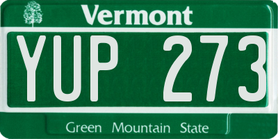 VT license plate YUP273