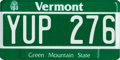 VT license plate YUP276
