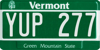 VT license plate YUP277