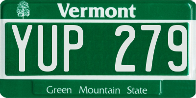 VT license plate YUP279