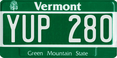 VT license plate YUP280
