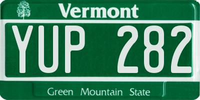 VT license plate YUP282