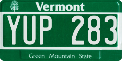 VT license plate YUP283