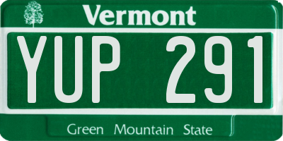 VT license plate YUP291