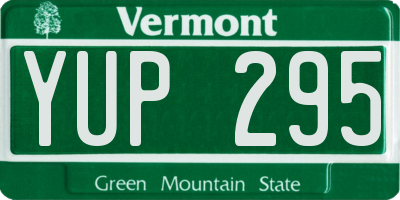 VT license plate YUP295