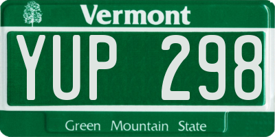 VT license plate YUP298