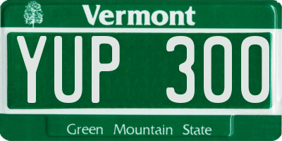 VT license plate YUP300