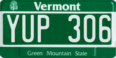 VT license plate YUP306