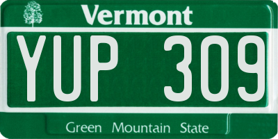 VT license plate YUP309