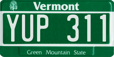 VT license plate YUP311