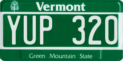 VT license plate YUP320
