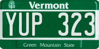 VT license plate YUP323