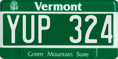 VT license plate YUP324