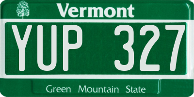 VT license plate YUP327