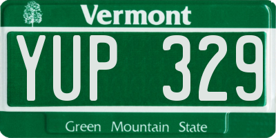 VT license plate YUP329