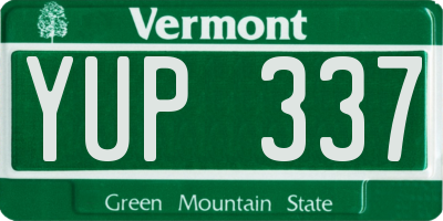VT license plate YUP337