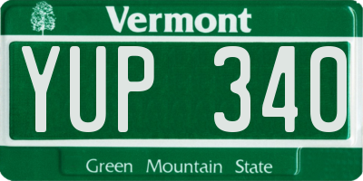 VT license plate YUP340