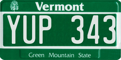 VT license plate YUP343