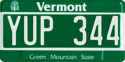 VT license plate YUP344