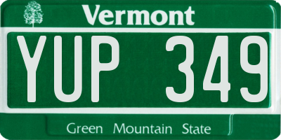 VT license plate YUP349