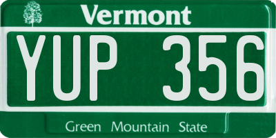 VT license plate YUP356