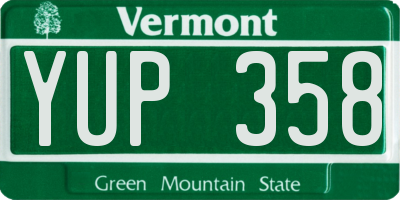 VT license plate YUP358