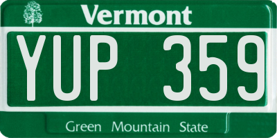 VT license plate YUP359
