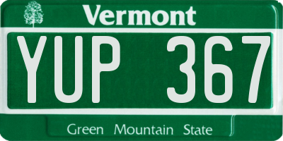 VT license plate YUP367