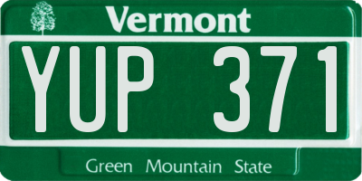 VT license plate YUP371