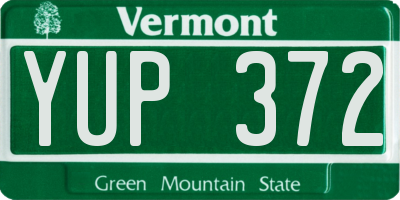 VT license plate YUP372