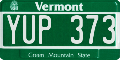 VT license plate YUP373