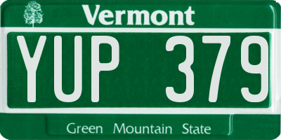 VT license plate YUP379